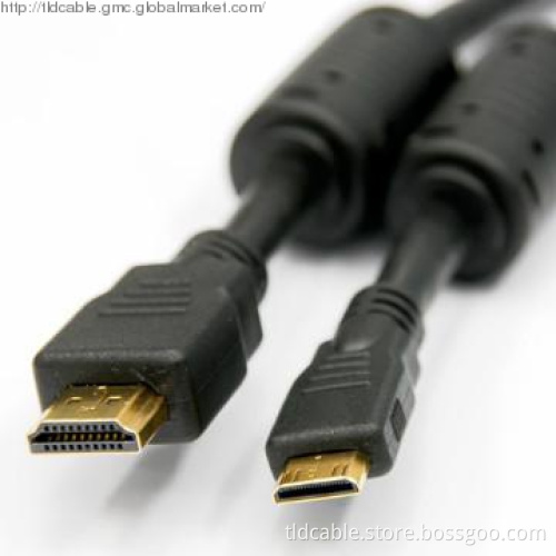 Braided Mini HDMI to HDMI 19Pin Cable